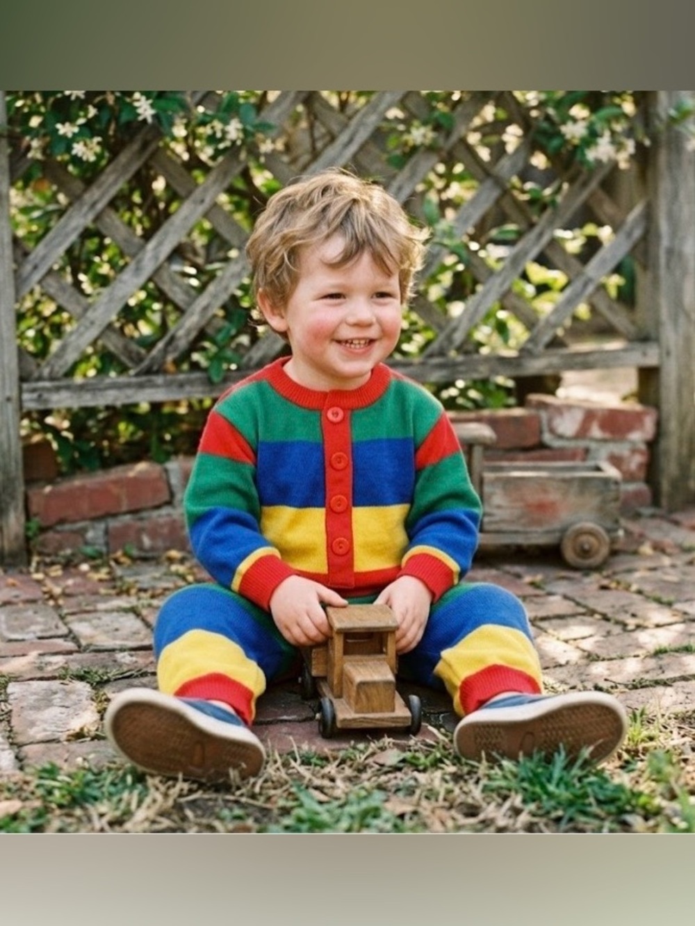 Le Top VTG Colorblock Striped Jumpsuit in Red, Green, Blue, Yellow